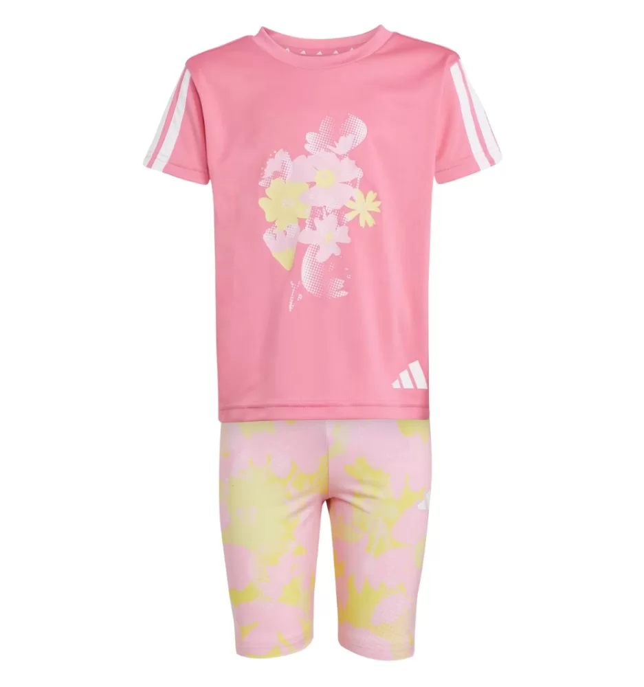 Adidas Tuta Train Essentials Flower Print Kids Rosa E Giallo | Adidas | 