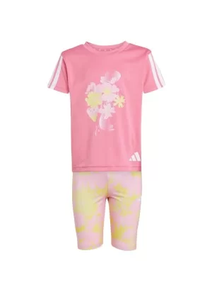 Adidas Tuta Train Essentials Flower Print Kids Rosa E Giallo | Adidas | 