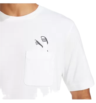 Adidas T-shirt Lounge Slides Graphic Pocket Bianco | Adidas | 