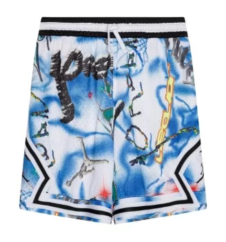 Jordan Pantaloncini Diamond Michael All Over Print Blu 95D429-BB6
