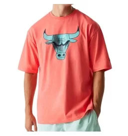 New Era T-shirt Oversize All Over Print Infill Chicago Bulls Arancione Scuro 60667756