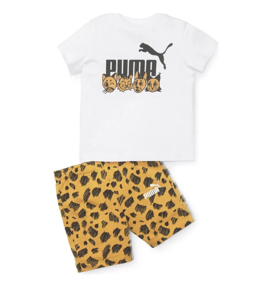 Puma Tuta Mates Essentials Inf Bianco E Giallo 674234-02