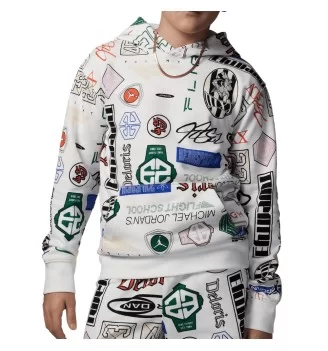 Jordan Felpa Essentials French Terry All Over Print Bianco 95D741-782