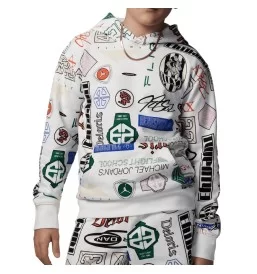 Jordan Felpa Essentials French Terry All Over Print Bianco 95D741-782