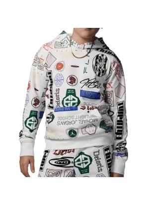 Jordan Felpa Essentials French Terry All Over Print Bianco 95D741-782