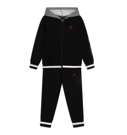 Jordan Felpa Cappuccio Full Zip Blocked Rib Nero Grigio 85D540-023