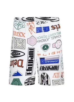 Jordan Pantaloncini Essentials French Terry All Over Print Bianco 95D743-782