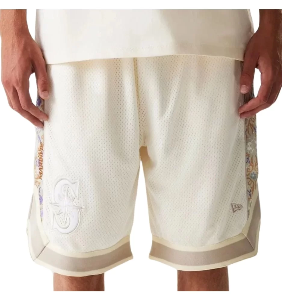 New Era Pantaloncini Mesh Infill Mlb Seattle Mariners Off Bianco 60667836