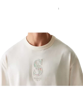 New Era T-shirt Oversized Unisex Seattle Mariners Off Bianco | New Era | 