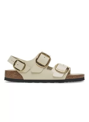 Birkenstock Sandalo Milano Big Buckle Ecru Bianco 1025395