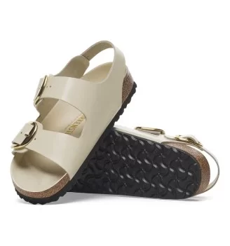 Birkenstock Sandalo Milano Big Buckle Ecru Bianco | Birkenstock | 