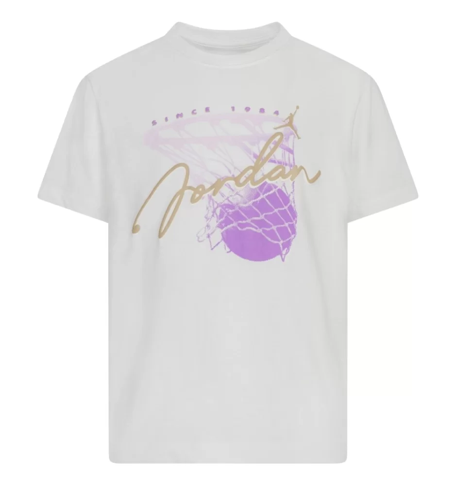 Jordan T-shirt Hoops Classics Bianco Lilla 45D919-782