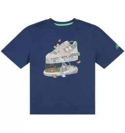 New Balance T-shirt Fitness Centre Illustrated Graphic Kids Blu LAKB0165 NNY