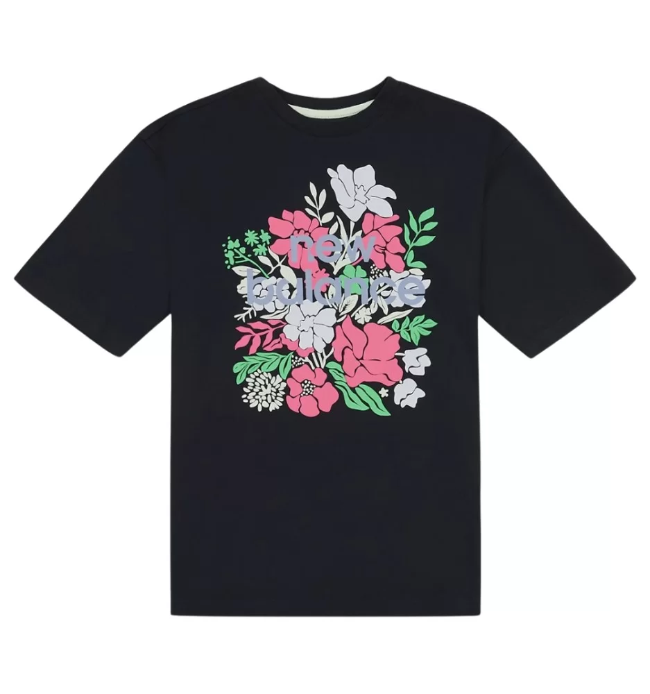 New Balance T-shirt Stacked Floral Nero LAKG0141 BK
