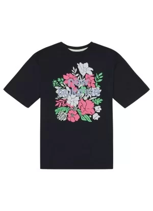 New Balance T-shirt Stacked Floral Nero LAKG0141 BK