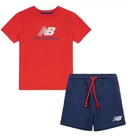 New Balance Tuta Colourblock Kids Rosso Blu LAKB0207 TRD