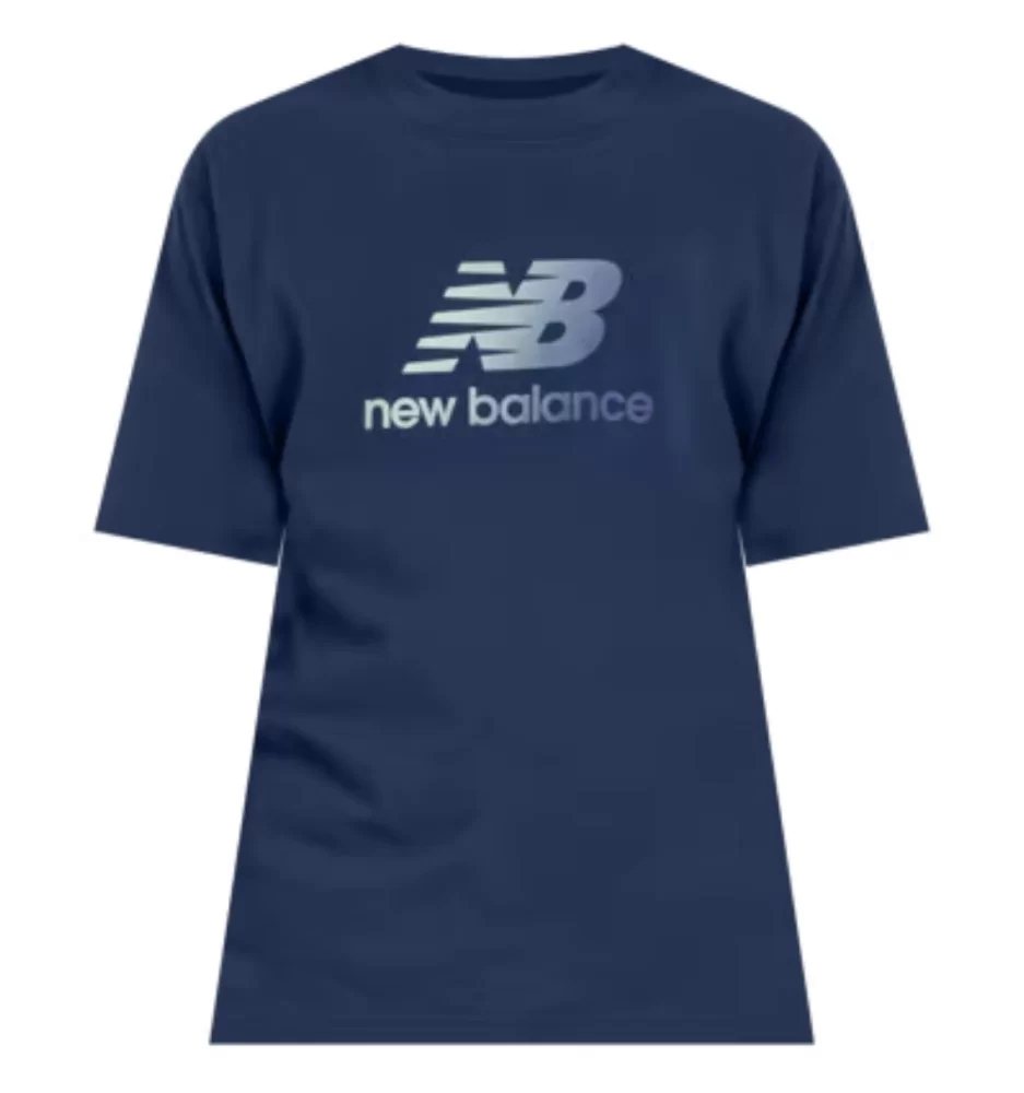 New Balance T-shirt Sport Essentials Gradient Logo Blu Navy MT51503NNY