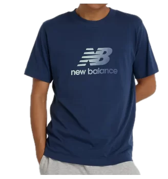 New Balance T-shirt Sport Essentials Gradient Logo Blu Navy | New Balance | 