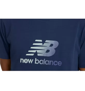 New Balance T-shirt Sport Essentials Gradient Logo Blu Navy | New Balance | 