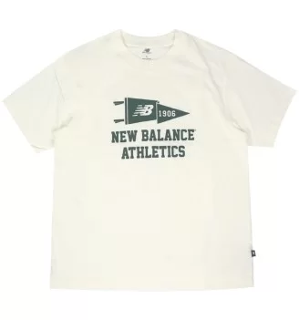 New Balance T-Shirt Varsity Pennant Sea Salt Bianco MT51924SST