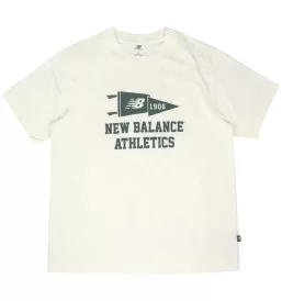 New Balance T-Shirt Varsity Pennant Sea Salt Bianco MT51924SST