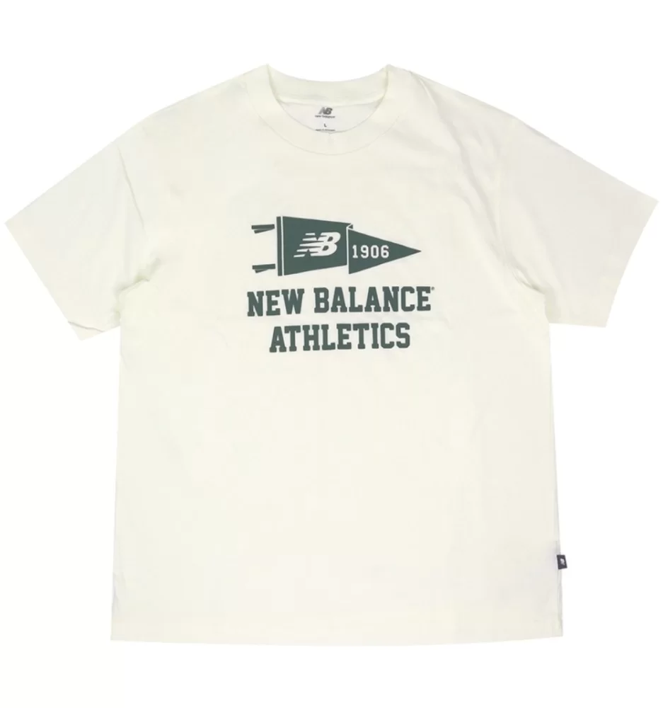 New Balance T-Shirt Varsity Pennant Sea Salt Bianco MT51924SST