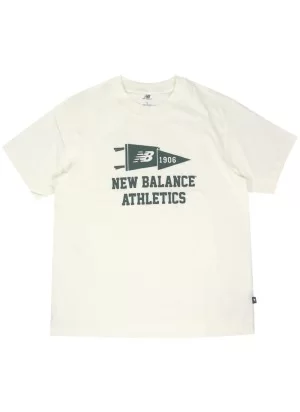 New Balance T-Shirt Varsity Pennant Sea Salt Bianco MT51924SST