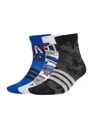 Adidas Calzini Doodle Logo 3 Paia Kids Blu Bianco Nero JV5162
