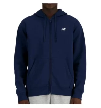 New Balance Felpa Con Cappuccio Full Zip Essentials Blu Navy MJ41502NNY