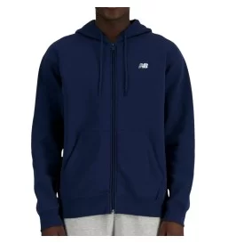 New Balance Felpa Con Cappuccio Full Zip Essentials Blu Navy MJ41502NNY