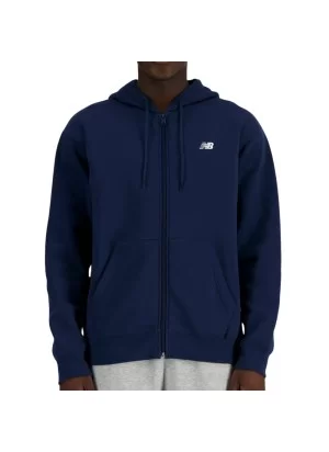 New Balance Felpa Con Cappuccio Full Zip Essentials Blu Navy MJ41502NNY