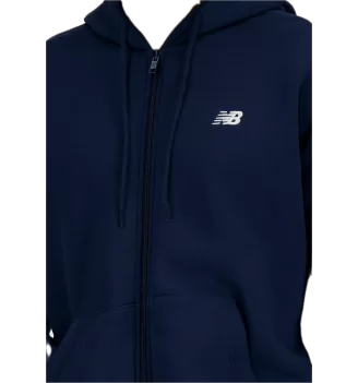 New Balance Felpa Con Cappuccio Full Zip Essentials Blu Navy | New Balance | 