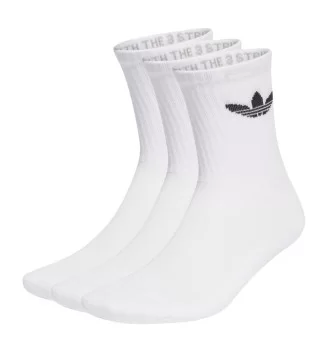 Adidas Calze Trefoil Cushion Crew 3 Paia Bianco IJ5616
