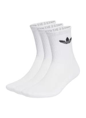 Adidas Calze Trefoil Cushion Crew 3 Paia Bianco IJ5616