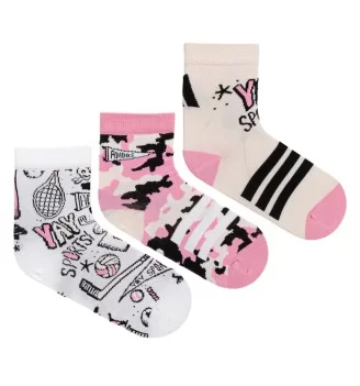 Adidas Calzini Doodle Kids Beige Bianco Rosa JX1424