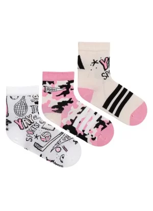 Adidas Calzini Doodle Kids Beige Bianco Rosa JX1424