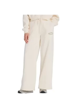 New Balance Pantaloni Linear Heritage Fleece Wide Leg Permafrost Panna WP53902PEF