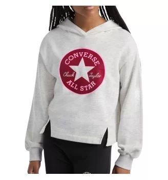 Converse Felpa Cappuccio Boxy French Terry Ragazze Bianco 4CH767-X58