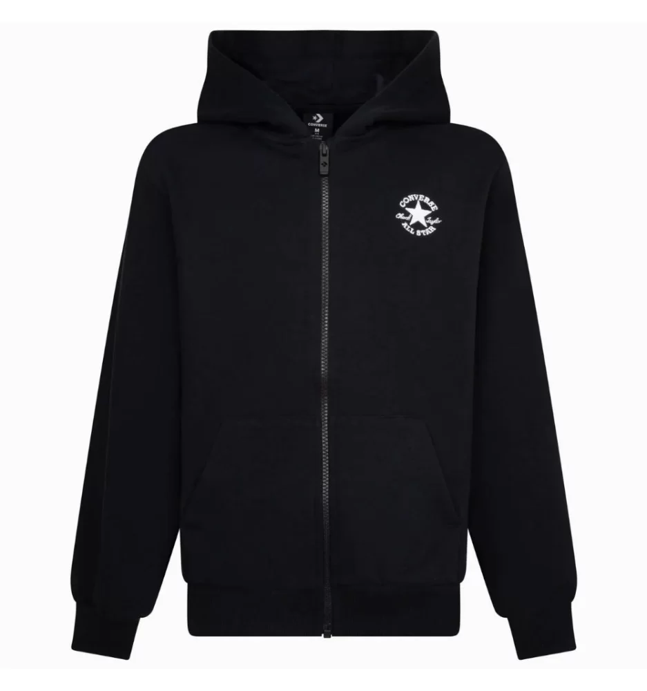Converse Felpa Cappuccio Full Zip Dissected Ragazzi Nero 9CG706-023