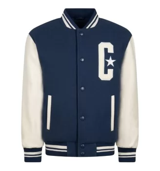 Converse Felpa Varsity Bomber Ragazzi Bianco Blu 9CG132-BFK