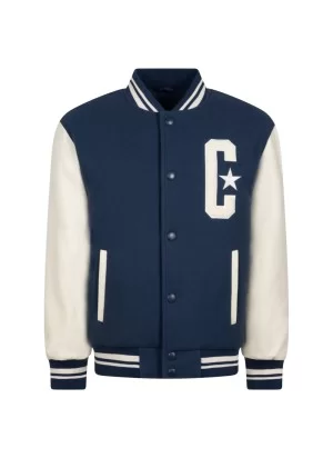 Converse Felpa Varsity Bomber Ragazzi Bianco Blu 9CG132-BFK