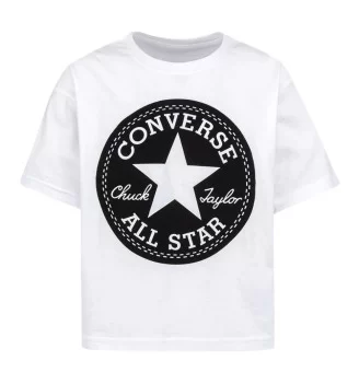 Converse T-shirt Boxy Chuck Patch Ragazzi Bianco 469787-001