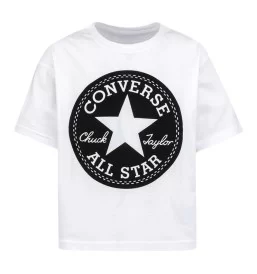Converse T-shirt Boxy Chuck Patch Ragazzi Bianco 469787-001
