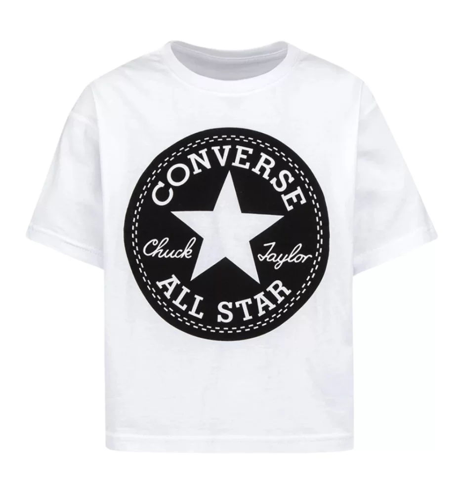 Converse T-shirt Boxy Chuck Patch Ragazzi Bianco 469787-001