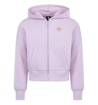 Converse Felpa Cappuccio Full Zip Star Pointelle Ragazz Rosa 4CG807-AJK