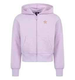 Converse Felpa Cappuccio Full Zip Star Pointelle Ragazz Rosa 4CG807-AJK