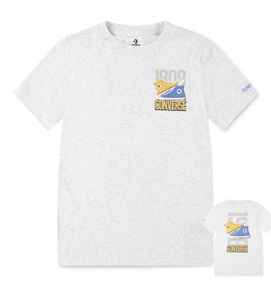 Converse T-shirt Retro Front Back Sneaker Ragazzi Bianco 9CG910-X58