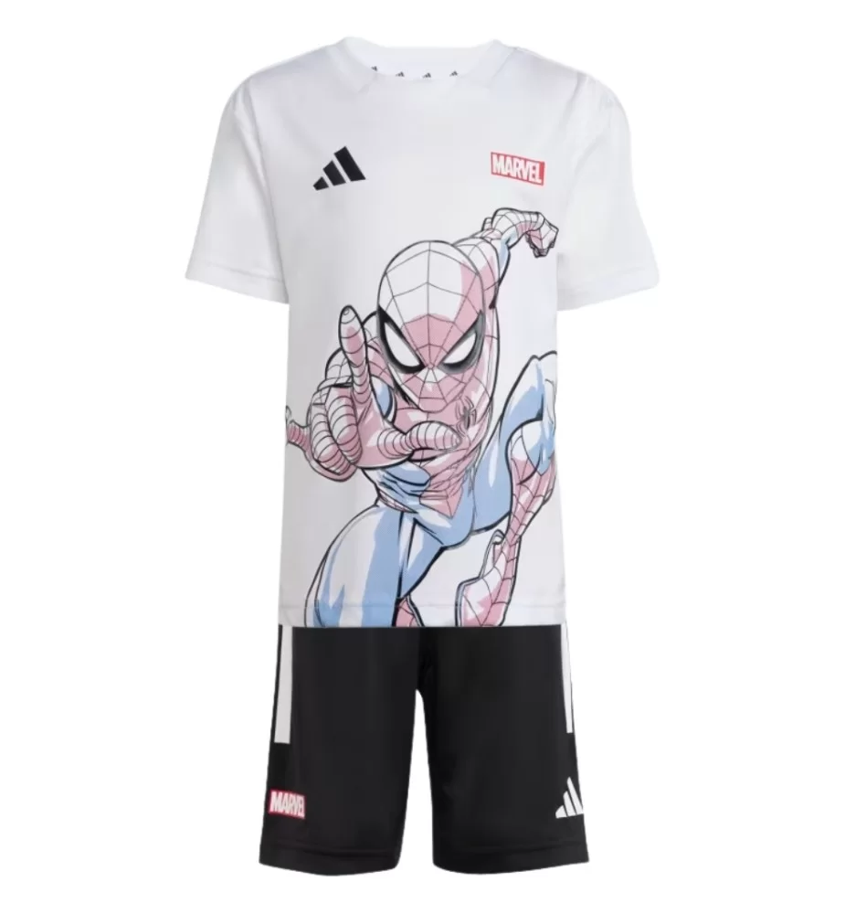 Adidas Tuta Marvel Spider-Man Junior Bianco Nero JF3655