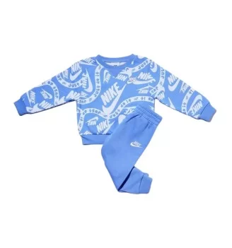 Nike Tuta Club All Over Print Blu E Bianco 66L168-BGZ