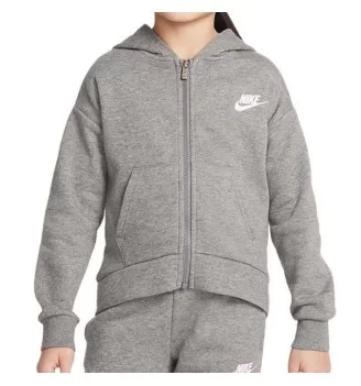 Nike Felpa Cappuccio e Zip Club Fleece High Low Bambini Grigio 36I254-GEH